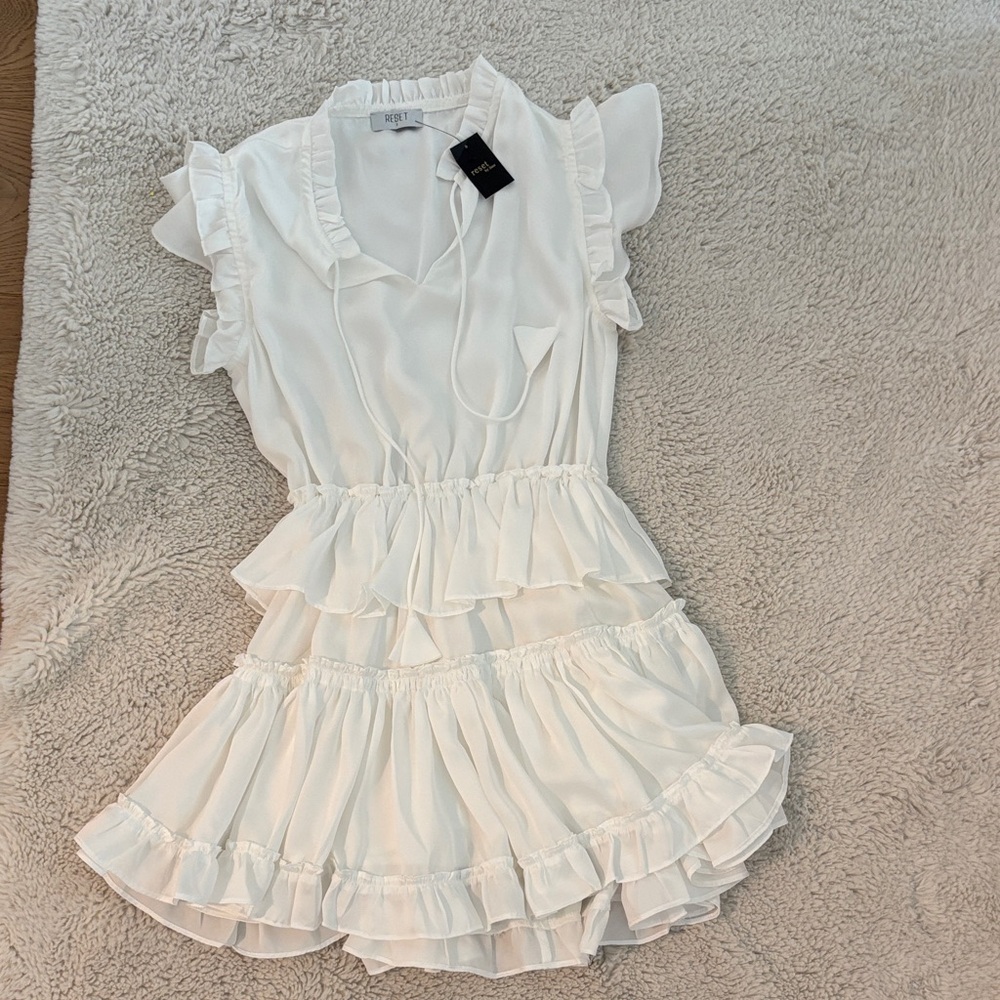 Elegant White Ruffled Dress